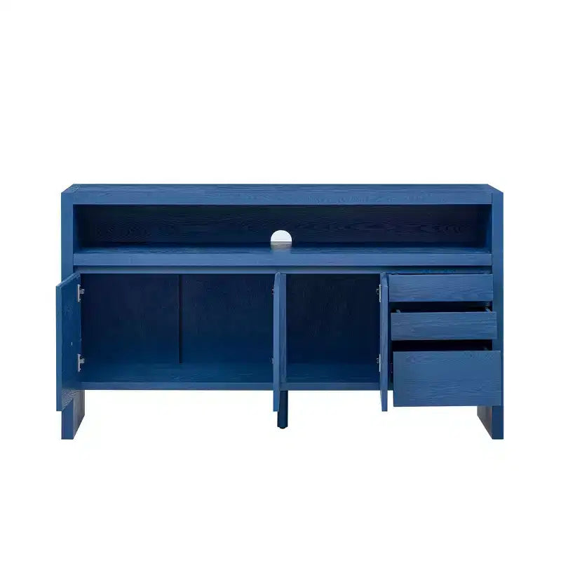 Madia Buffet Luxystar Modern 60 con Ripiano Aperto e Cassetti, Blu Navy