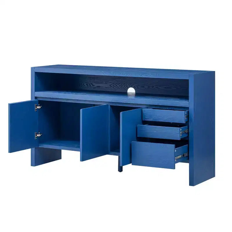 Madia Buffet Luxystar Modern 60 con Ripiano Aperto e Cassetti, Blu Navy