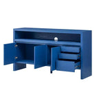 Madia Buffet Luxystar Modern 60 con Ripiano Aperto e Cassetti, Blu Navy