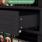 COZONY Mobile dispensa da cucina alto 183 cm con cassetto e ripiani regolabili, Credenza stile rustico per sala da pranzo o lavanderia
