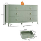 Cassettiera a 6 cassetti per camera da letto, comò in legno da 54W con maniglie in metallo, organizer per vestiti a coste, mobile TV per corridoio