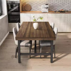 Tavolo da Pranzo Rettangolare Grande 160 cm per 4-6 Persone, Tavolo da Cucina Rustico in Legno con Gambe in Metallo, Tavolo Industriale da Esterno per Soggiorno, Sala da Pranzo