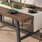 Tavolo da Pranzo Rettangolare Grande 160 cm per 4-6 Persone, Tavolo da Cucina Rustico in Legno con Gambe in Metallo, Tavolo Industriale da Esterno per Soggiorno, Sala da Pranzo