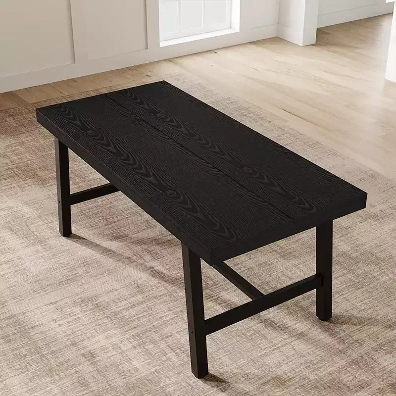 Tavolo da Pranzo Rettangolare Grande 160 cm per 4-6 Persone, Tavolo da Cucina Rustico in Legno con Gambe in Metallo, Tavolo Industriale da Esterno per Soggiorno, Sala da Pranzo
