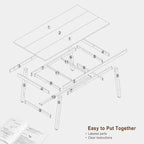 Tavolo da Pranzo Rettangolare Grande 160 cm per 4-6 Persone, Tavolo da Cucina Rustico in Legno con Gambe in Metallo, Tavolo Industriale da Esterno per Soggiorno, Sala da Pranzo