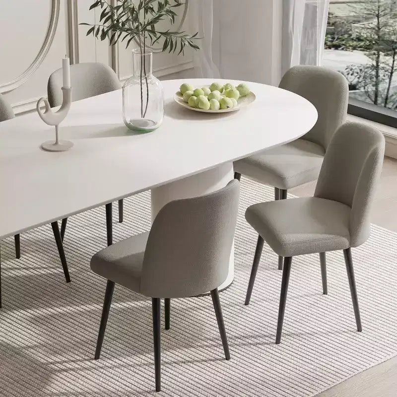 Sedia da pranzo MAYEERTY gambe in metallo nero grigio per sala da pranzo cucina