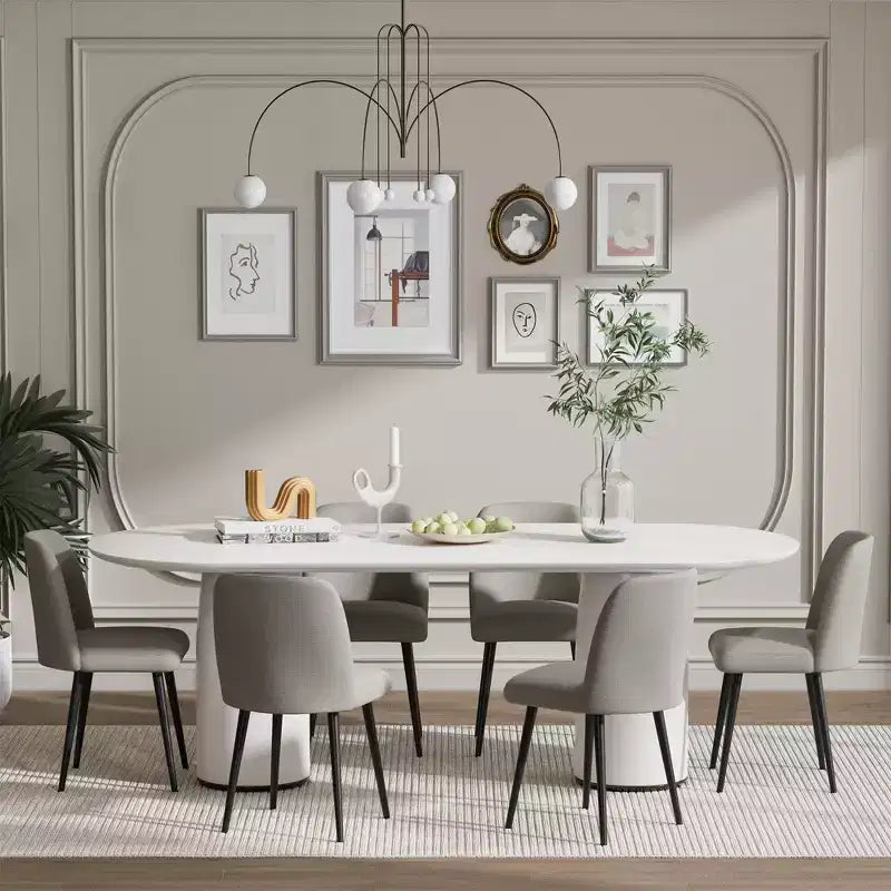 Sedia da pranzo MAYEERTY gambe in metallo nero grigio per sala da pranzo cucina