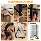 Carrello Essiccatoio per Pitture, Rastrelliera Essiccatoio per Dipinti - 25 Ripiani Rimovibili, Mobile in Metallo per Aula, Studi d'Arte, 13.5x17.5x41.5
