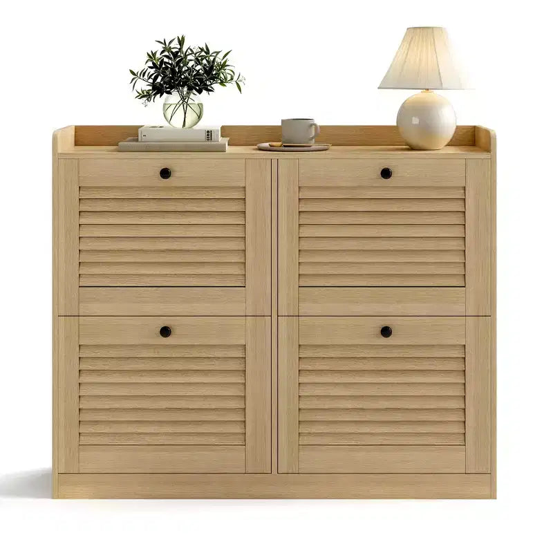 Scarpiera con ante a ribalta, Scarpiera stretta con gambe in legno, Organizzatore per scarpe da terra per ingresso, camera da letto, soggiorno
