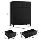 Comò a 5 cassetti, cassettiera organizer moderna con cassetti portaoggetti, cassettiere in legno per camera da letto, ingresso, corridoio