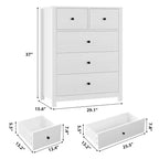 Comò a 5 cassetti, cassettiera organizer moderna con cassetti portaoggetti, cassettiere in legno per camera da letto, ingresso, corridoio