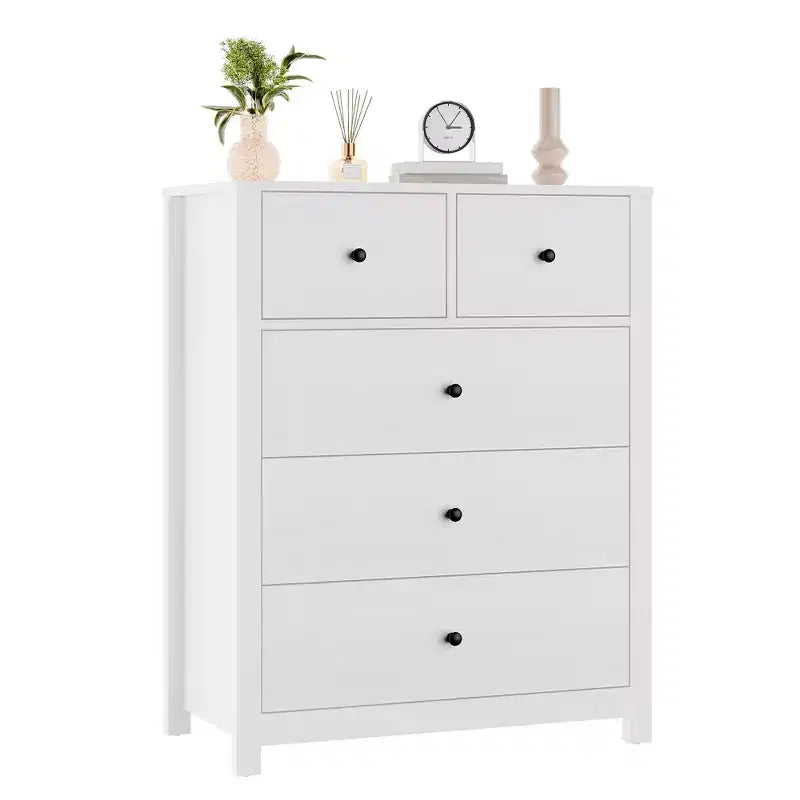 Comò a 5 cassetti, cassettiera organizer moderna con cassetti portaoggetti, cassettiere in legno per camera da letto, ingresso, corridoio