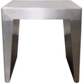 HomeRoots 24 Silver Aluminum and Solid Wood Square Sled End Table