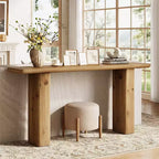 Consolle Lantine in Legno Massello, Tavolo da Ingresso Lungo 160 cm, Tavolo Rustico da Divano per Soggiorno, Ingresso, Corridoio, Facile Montaggio