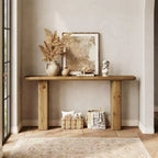 Consolle Lantine in Legno Massello, Tavolo da Ingresso Lungo 160 cm, Tavolo Rustico da Divano per Soggiorno, Ingresso, Corridoio, Facile Montaggio