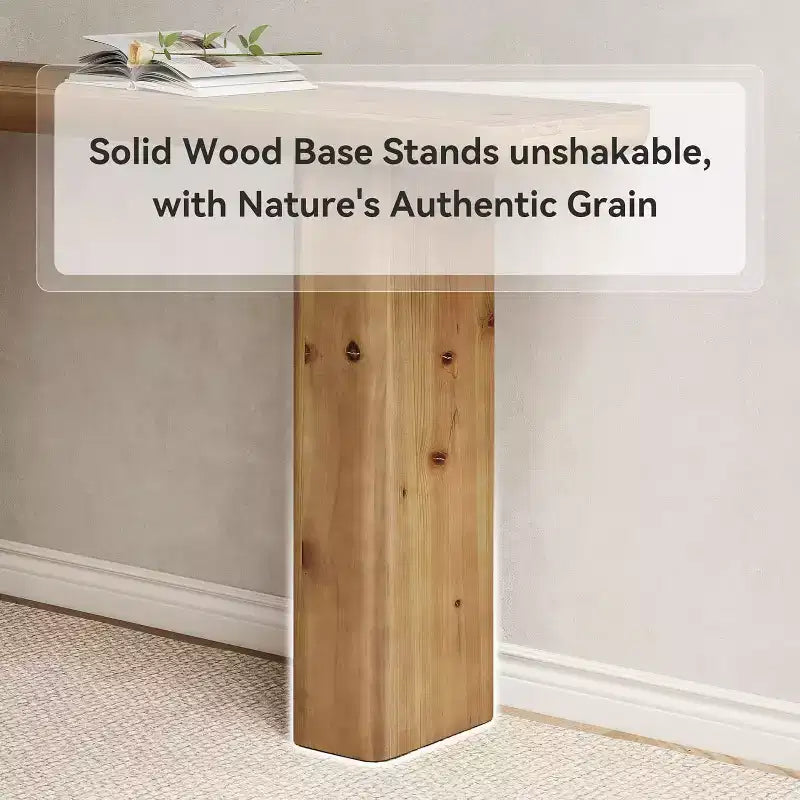 Consolle Lantine in Legno Massello, Tavolo da Ingresso Lungo 160 cm, Tavolo Rustico da Divano per Soggiorno, Ingresso, Corridoio, Facile Montaggio