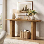 Consolle Lantine in Legno Massello, Tavolo da Ingresso Lungo 160 cm, Tavolo Rustico da Divano per Soggiorno, Ingresso, Corridoio, Facile Montaggio