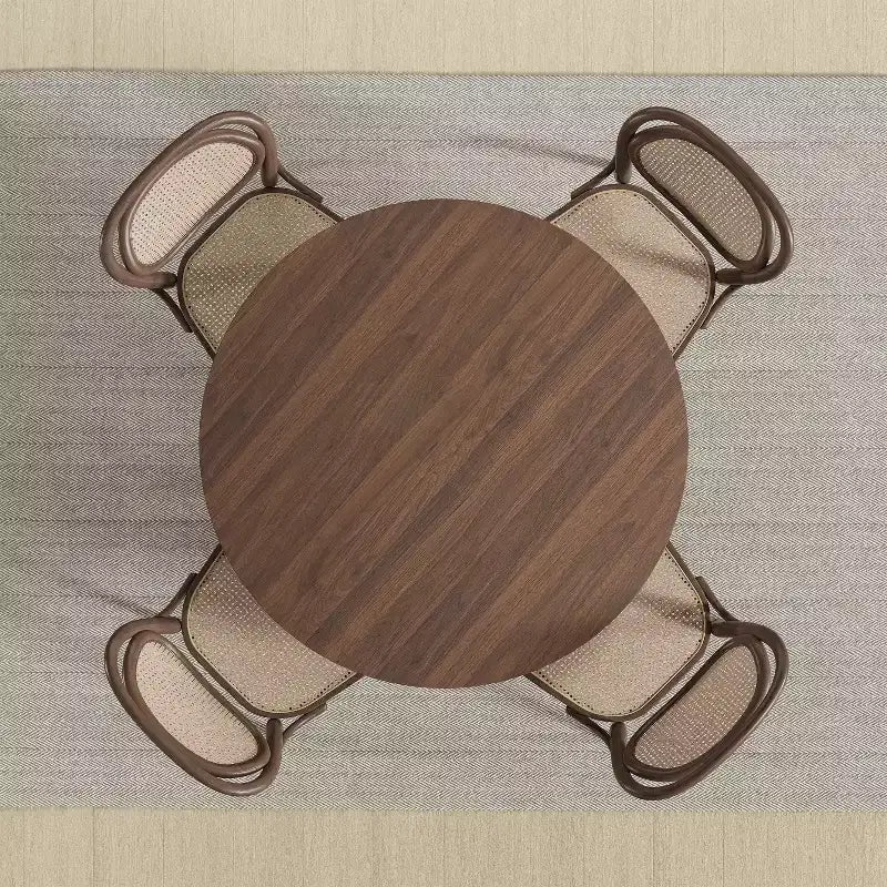 MAYEERTY Tavolo da pranzo rotondo in legno da 46 pollici per 4 persone, tavolo da cucina e sala da pranzo moderno in stile rustico