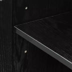 PexFix 62 W x 31 H Madia Moderna con Ante a 4 Pannelli in Rattan Mobile Buffet Credenza Consolle con Vano Contenitore per Corridoio Ingresso Sala da Pranzo Nero