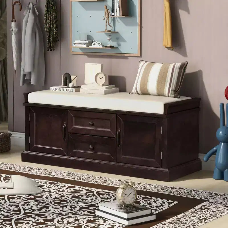 GDFStudio Panca scarpiera Frances con cassetti e armadietti
