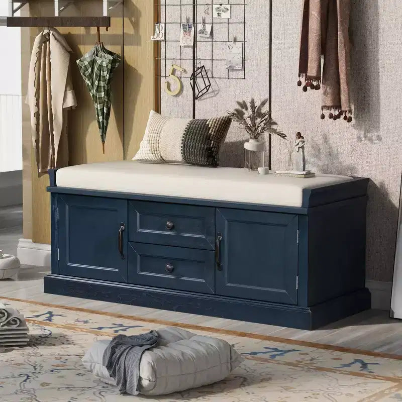 GDFStudio Panca scarpiera Frances con cassetti e armadietti