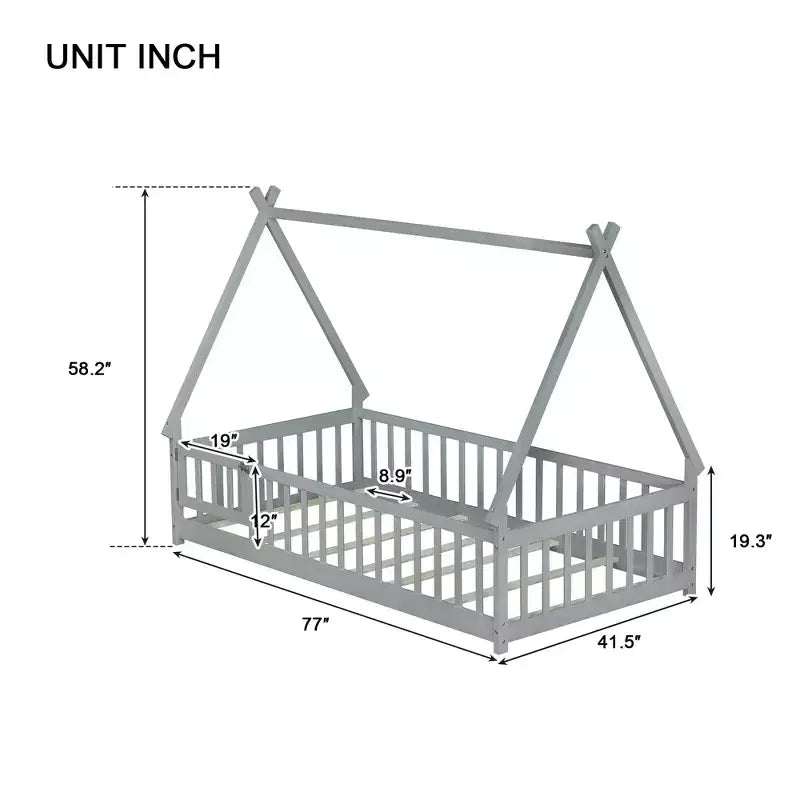 Struttura letto a tenda, una piazza e mezza/matrimoniale, con sponde di protezione - ModernLuxe