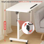 Scrivania Pieghevole Regolabile in Altezza con Ruote Bloccabili, Tavolo per Computer Mobile Sit-Stand Salvaspazio per Casa Ufficio, Postazione di Lavoro per Piccoli Spazi