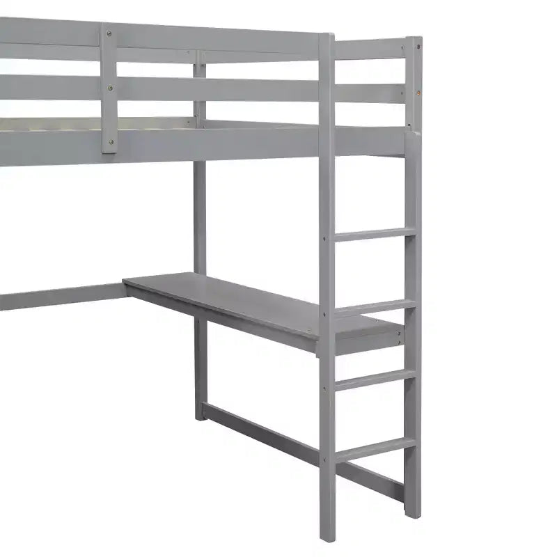 Letto a soppalco a grandezza naturale con armadio e scrivania, struttura letto a soppalco in legno con ripiani e cassetti per bambini, ragazzi e adulti
