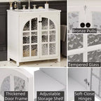Mobile bagno Bestier da 31 pollici in stile rustico con lavabo in ceramica, mobiletto vintage