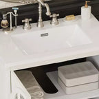 Mobile bagno Bestier da 31 pollici in stile rustico con lavabo in ceramica, mobiletto vintage