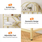 Libreria ad arco a 6 ripiani, scaffale in metallo alto 82 cm, scaffali espositivi con ripiani aperti per camera da letto, soggiorno, ufficio domestico
