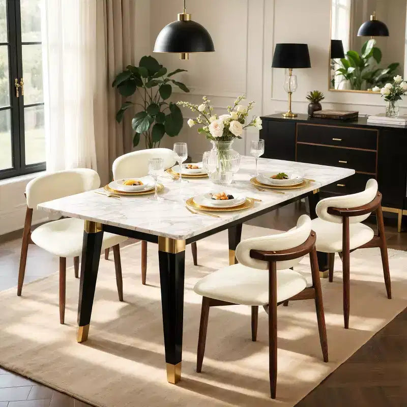 Subrtex Sedia da Pranzo Imbottita in Legno Massello, Sedie da Cucina Laterali Moderne in Tessuto