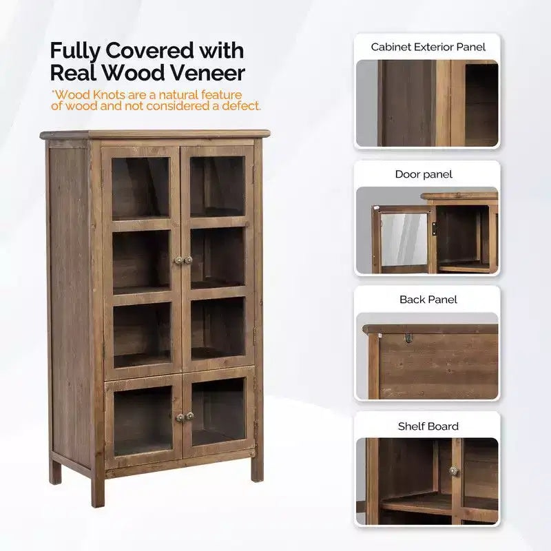 Karl Home Brown Libreria a 2 ante e 4 ripiani