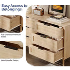 Cassettiera Karl Home 6 cassetti in MDF beige, larghezza 120 cm