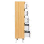 Cassettiera Karl Home a 5 cassetti in MDF bianco (pannello di fibra a media densità), larghezza 50 cm