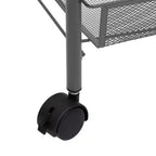 CLIHOME Carrello di servizio a rotelle a 5 ripiani in rete con cestino portaoggetti, carrello per casa, ufficio, dispensa e cucina
