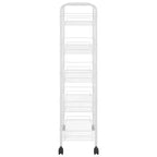 CLIHOME Carrello di servizio a rotelle a 5 ripiani in rete con cestino portaoggetti, carrello per casa, ufficio, dispensa e cucina