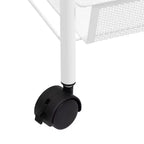 CLIHOME Carrello di servizio a rotelle a 5 ripiani in rete con cestino portaoggetti, carrello per casa, ufficio, dispensa e cucina