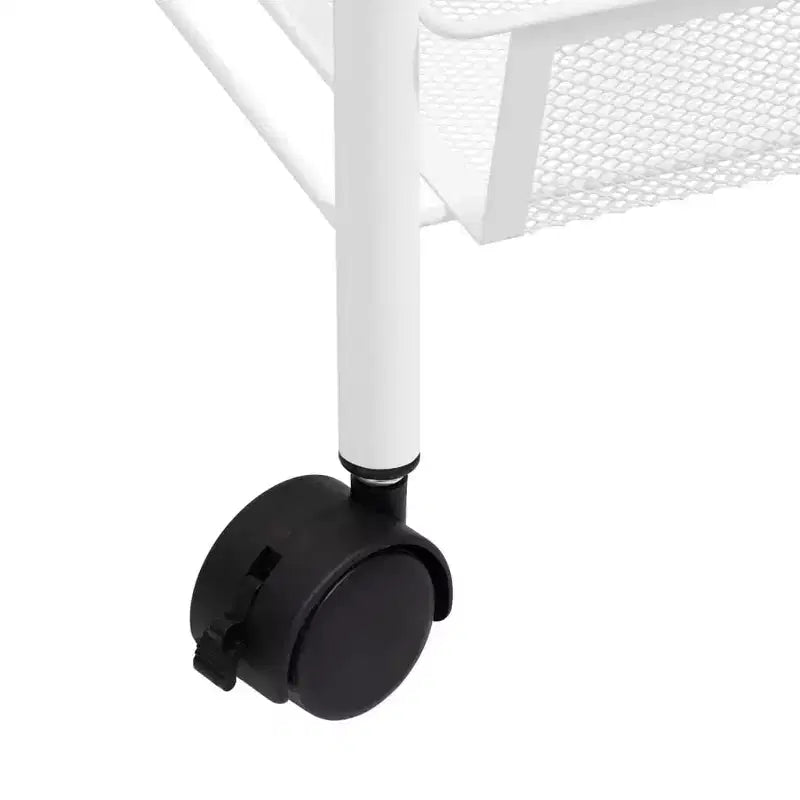 CLIHOME Carrello di servizio a rotelle a 5 ripiani in rete con cestino portaoggetti, carrello per casa, ufficio, dispensa e cucina