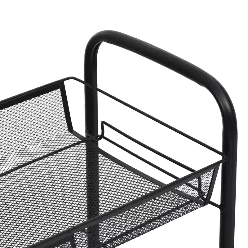 CLIHOME Carrello di servizio a rotelle a 5 ripiani in rete con cestino portaoggetti, carrello per casa, ufficio, dispensa e cucina