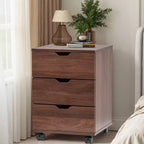 MAYEERTY 1622 Inch Armadietto verticale in legno a 3 cassetti bianco - con ruote, completamente assemblato per l'home office