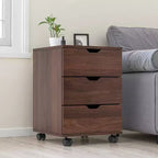 MAYEERTY 1622 Inch Armadietto verticale in legno a 3 cassetti bianco - con ruote, completamente assemblato per l'home office