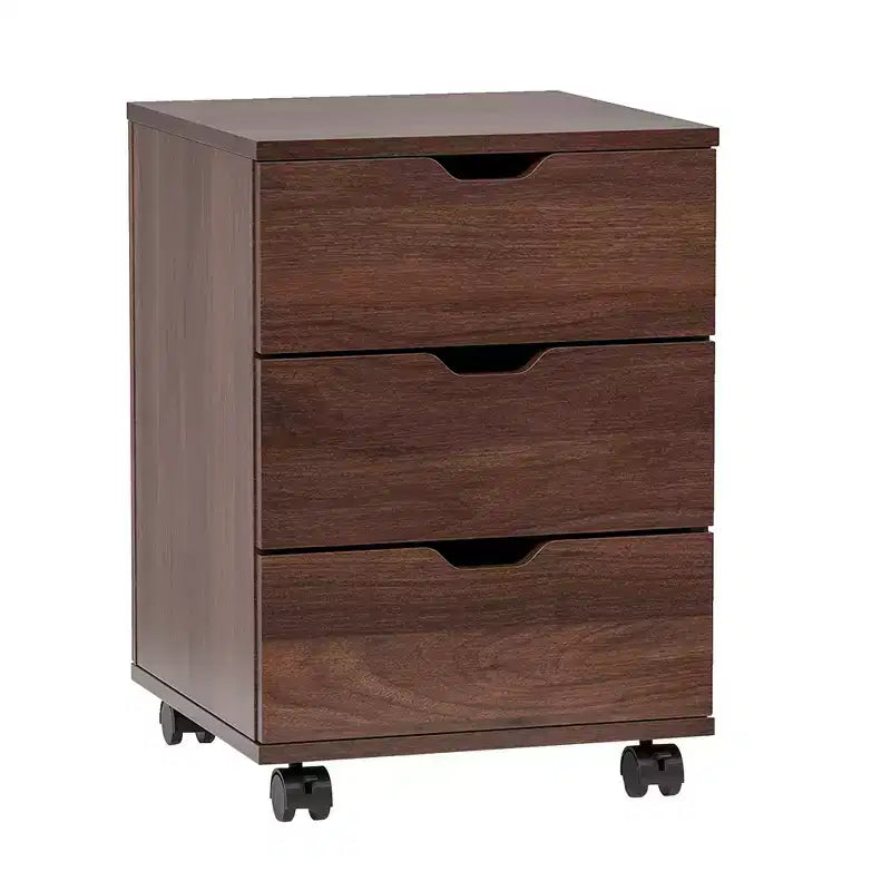 MAYEERTY 1622 Inch Armadietto verticale in legno a 3 cassetti bianco - con ruote, completamente assemblato per l'home office