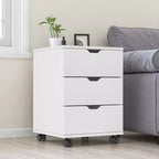 MAYEERTY 1622 Inch Armadietto verticale in legno a 3 cassetti bianco - con ruote, completamente assemblato per l'home office