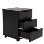 MAYEERTY 1622 Inch Armadietto verticale in legno a 3 cassetti bianco - con ruote, completamente assemblato per l'home office