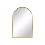 MAYEERTY 36 x 24 pollici Armadietto a specchio da bagno moderno con arco, specchio da parete con cornice in metallo e contenitore, Oro