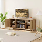 Mobile TV rustico, mobile TV con ante e ripiani regolabili, console multimediale TV moderna per soggiorno, camera da letto, Rovere