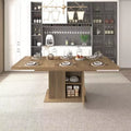 GDFStudio Elisa Farmhouse Extendable Dining Table with Storage Base
