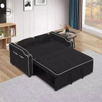 Divano letto GustoWave con porta, divano letto matrimoniale in velluto convertibile 3-in-1 moderno, con schienale regolabile, nero