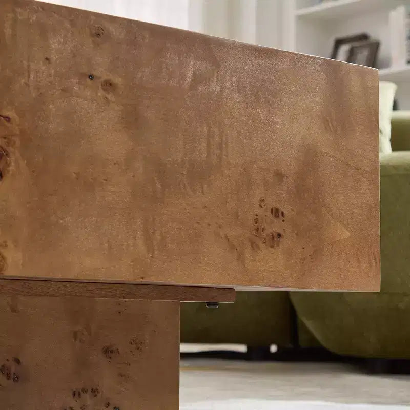 Tavolino da caffè GDFStudio Sabrina rettangolare con piedistallo in legno, 43" di larghezza